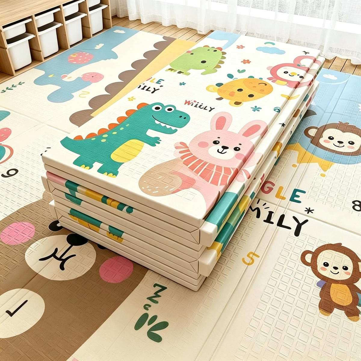 Kids Education Nursery - Niet-giftig Educatief Opvouwbaar Kindertapijt Baby Speelkleed