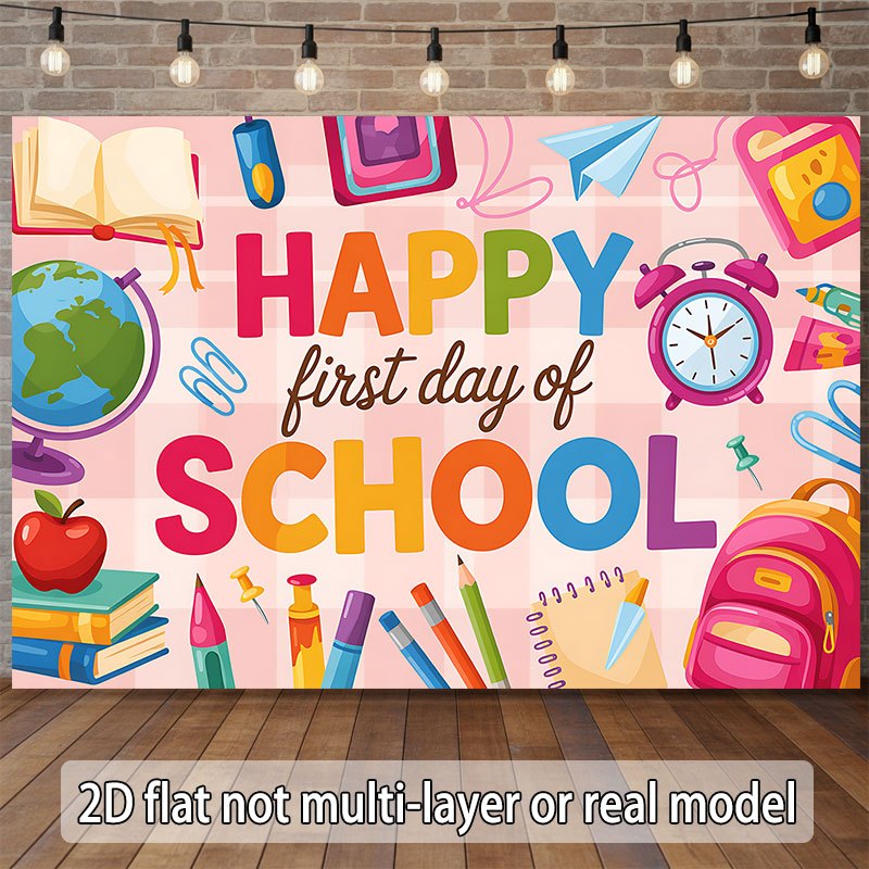 Happy Kids Education - Terug naar school wandtapijt Gelukkige eerste