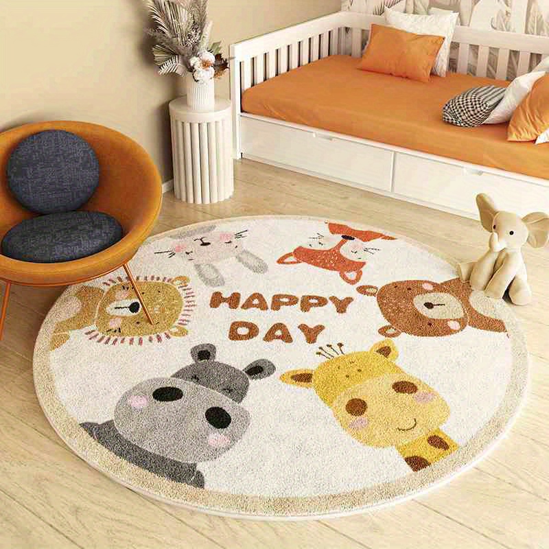 Happy Kids Education - Happy Animals rond tapijt flanel cartoon