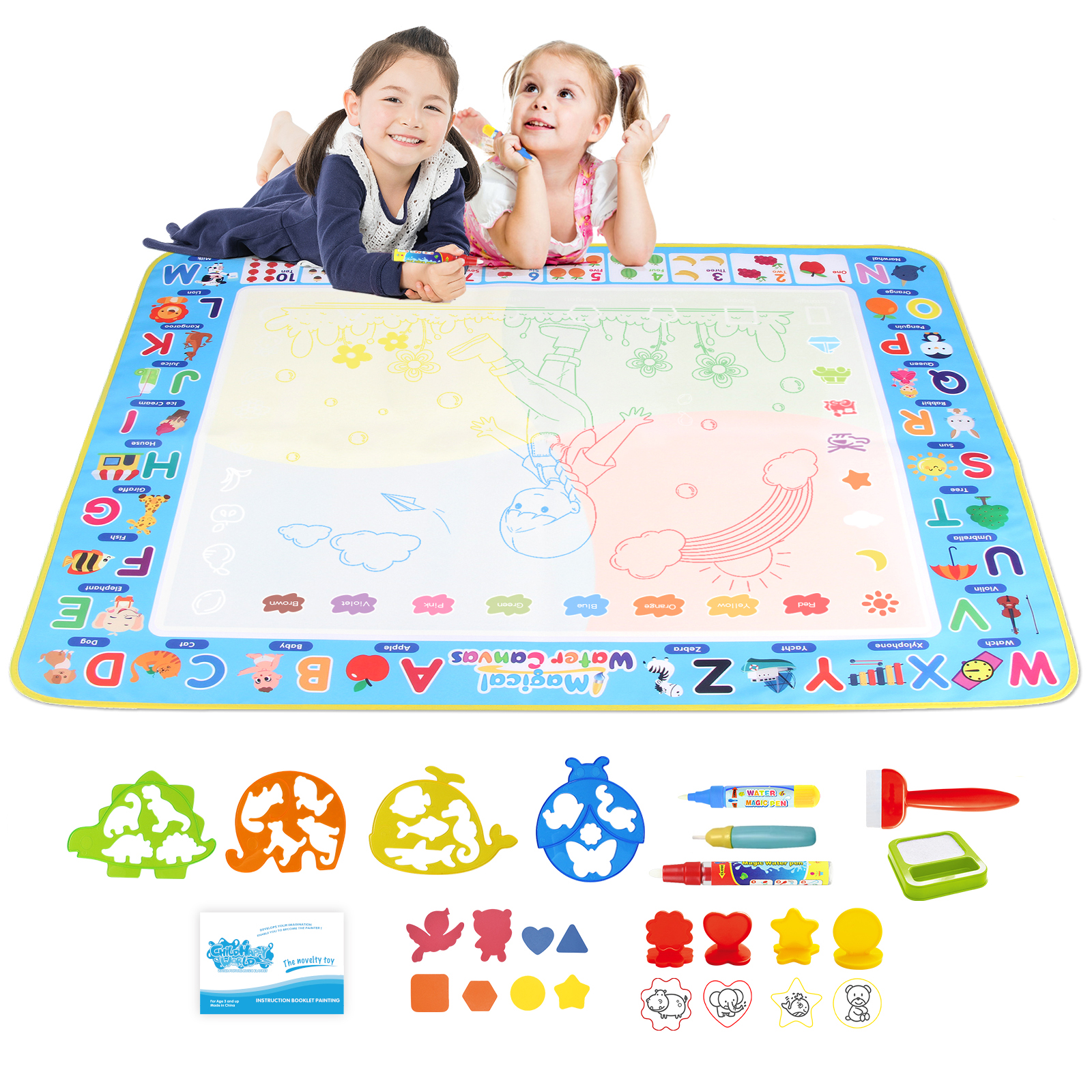 Kids Education Rug - Coolplay Water Doodle Mat Kleurplaten Tekenmat