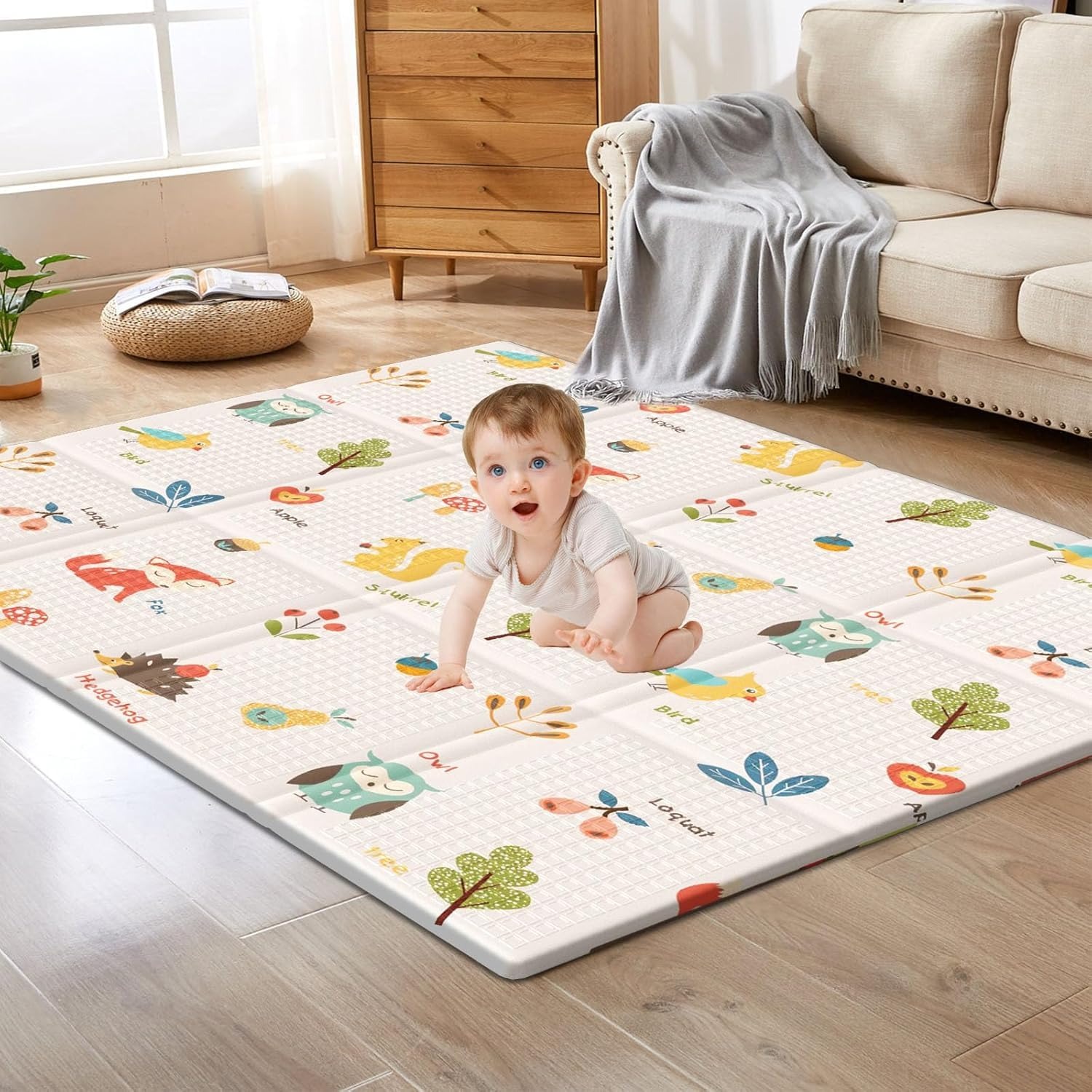 Kids Education Rug - Opvouwbare babyspeelkleed Dubbelzijdig patroonbescherming voor kinderen