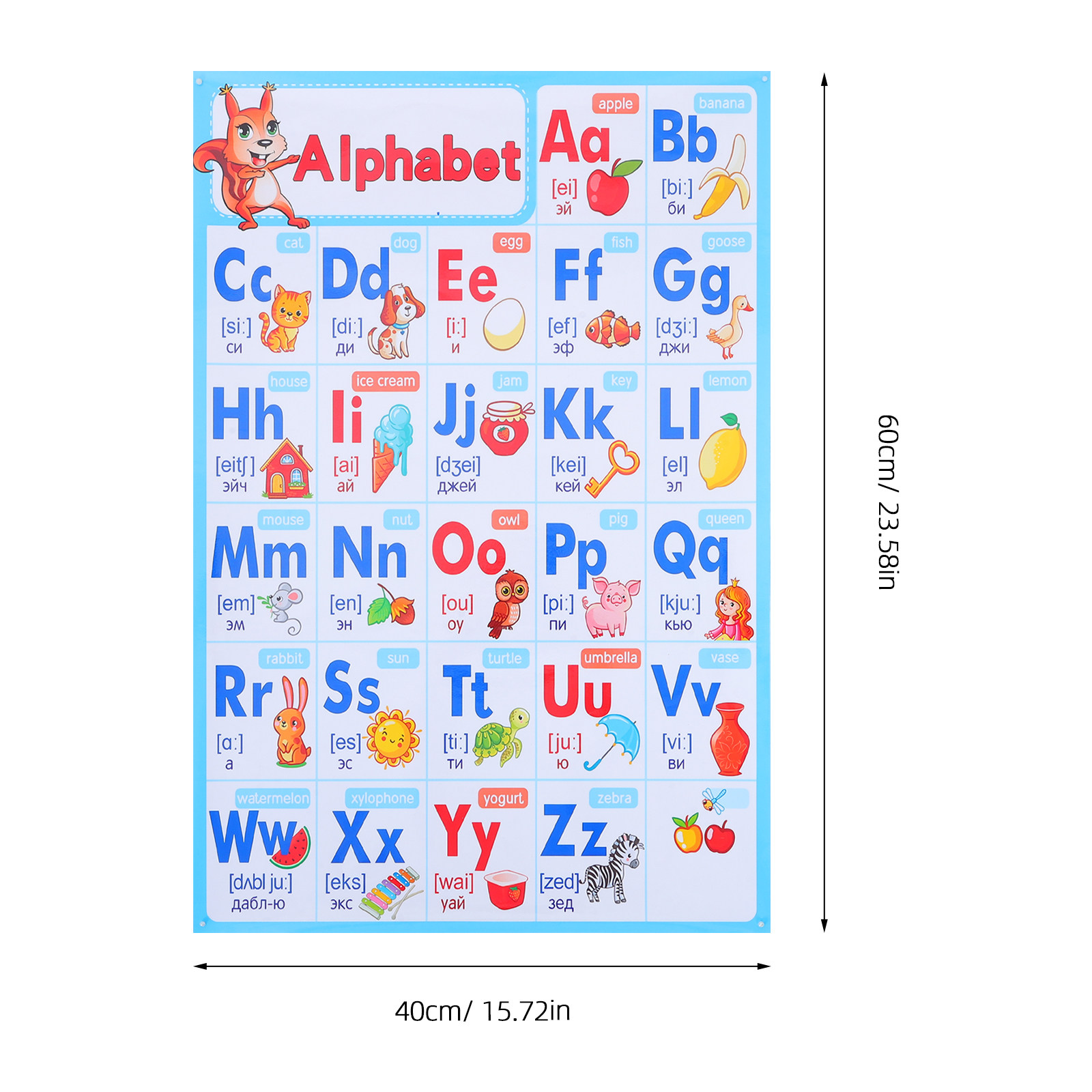 Alfabetposter Kaart Abc Kleute - Kids Education Nursery recensie en prijs
