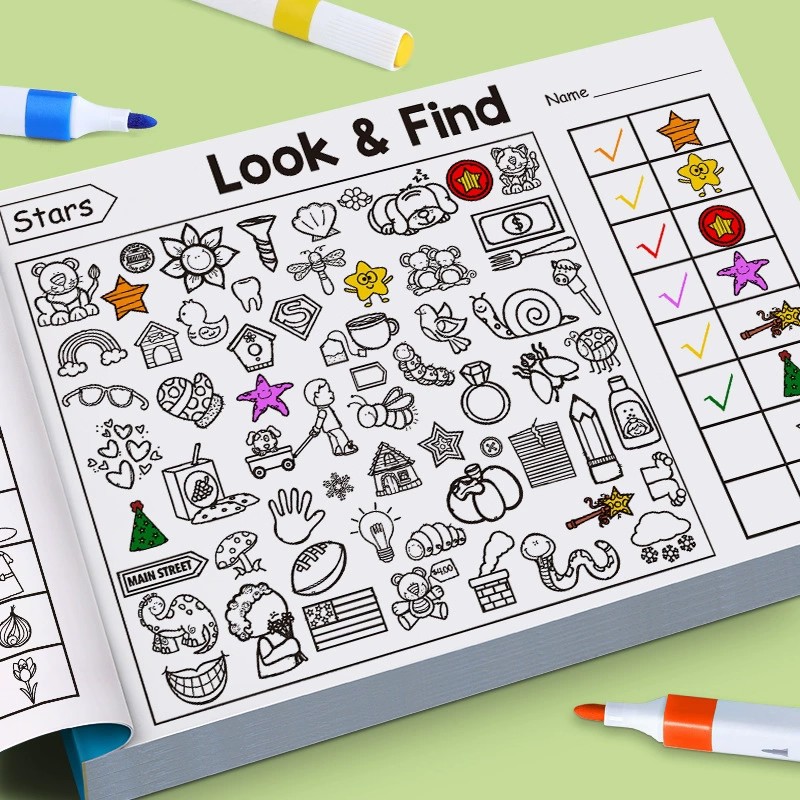 Kijk en vind kleurboek voor pe - Kid Educational recensie en prijs