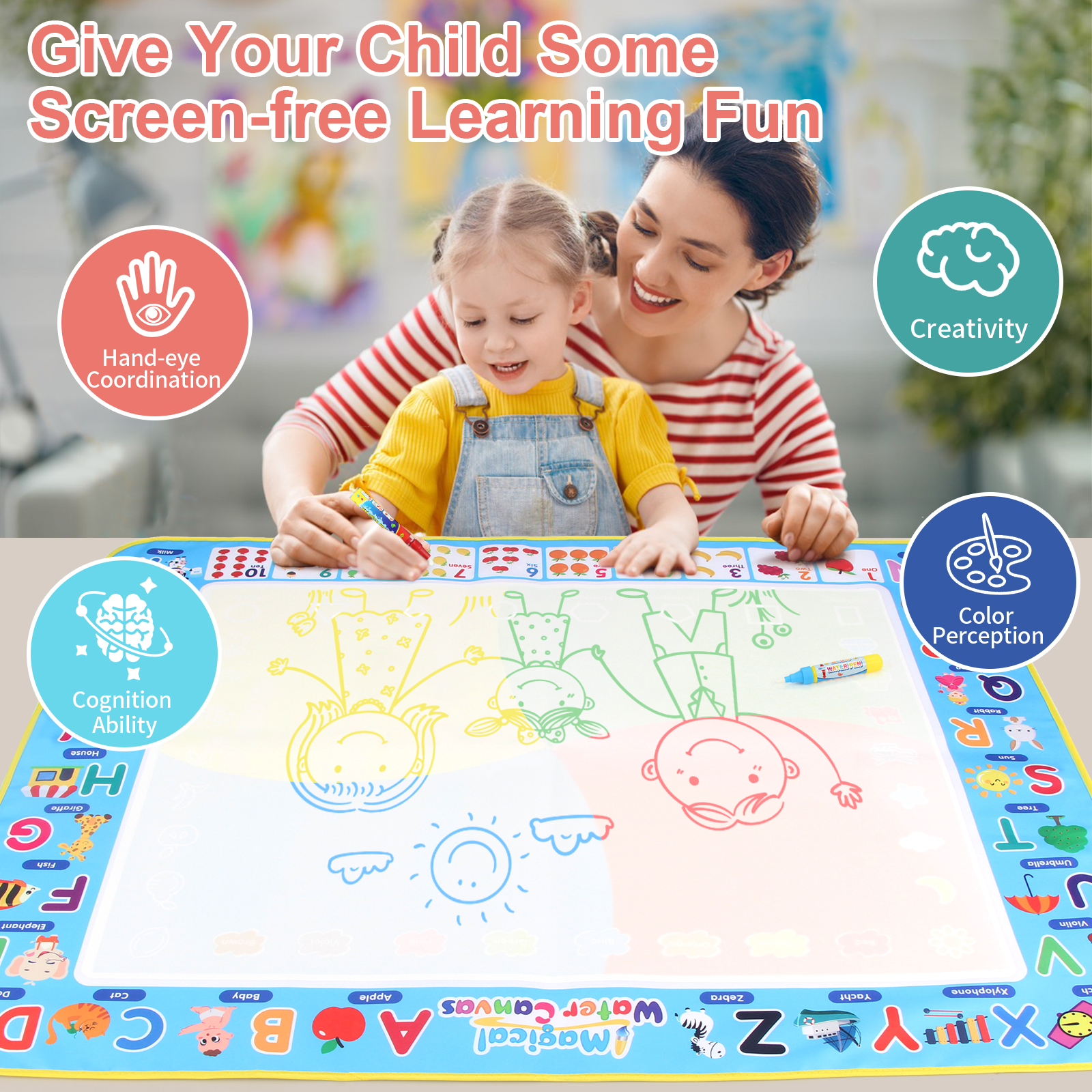 Coolplay Water Doodle Mat Kleu - Kids Education Rug recensie en prijs