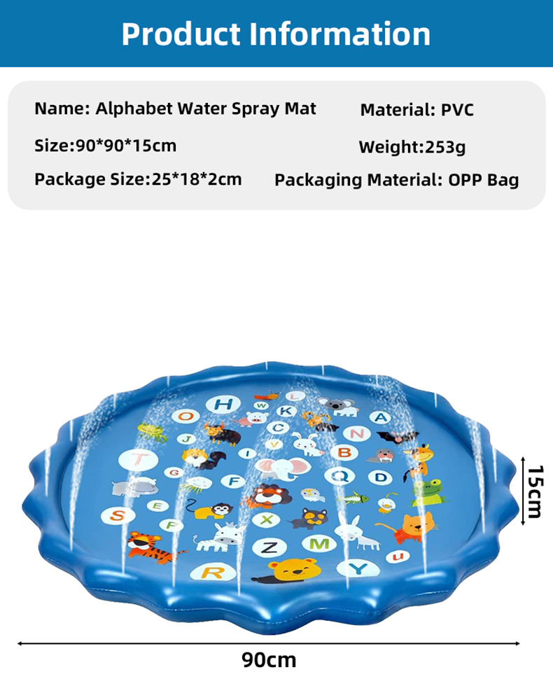 Opblaasbaar alfabet watersproe - Kids Education Rug recensie en prijs