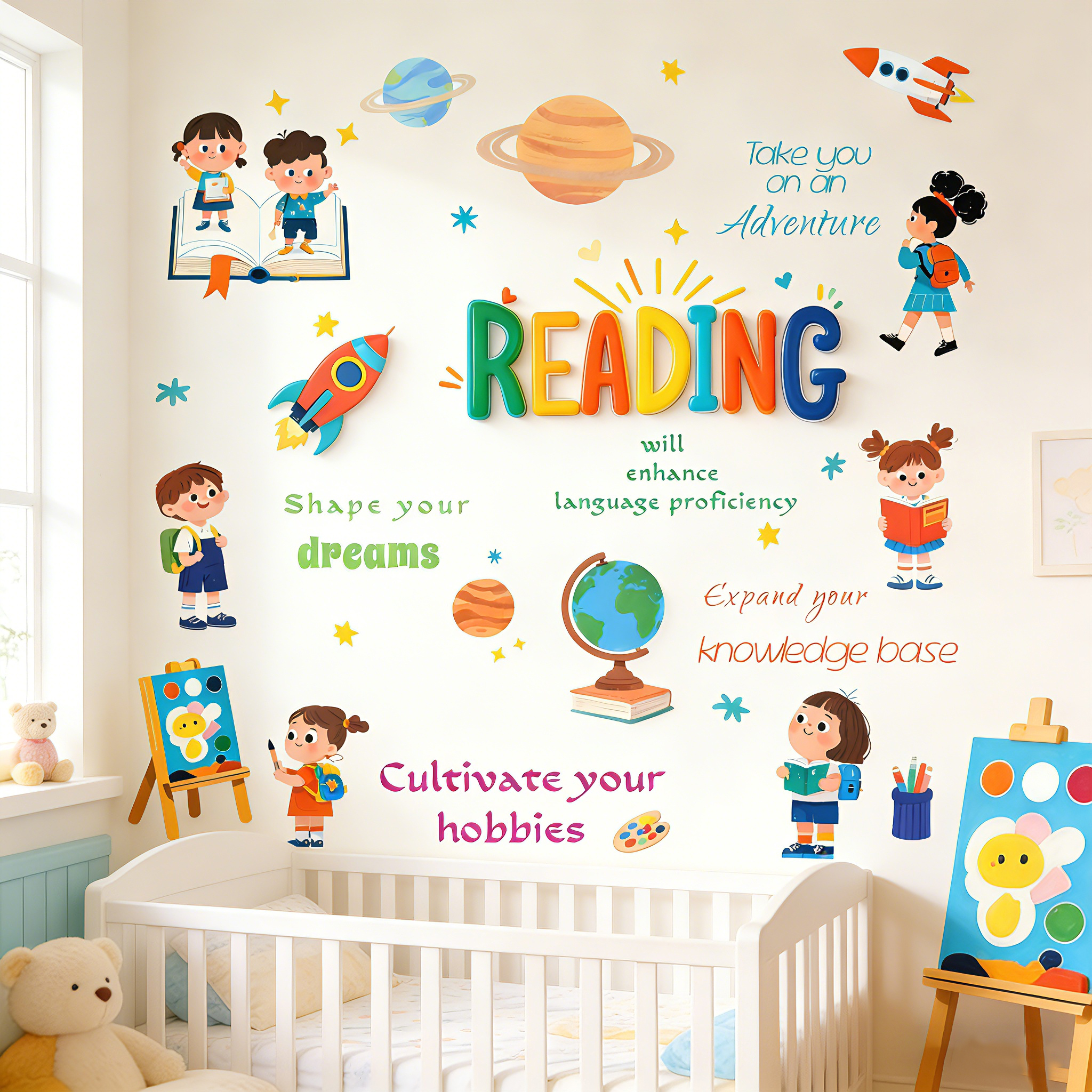 Cartoon karakter ruimteplaneet - Kids Education Nursery recensie en prijs