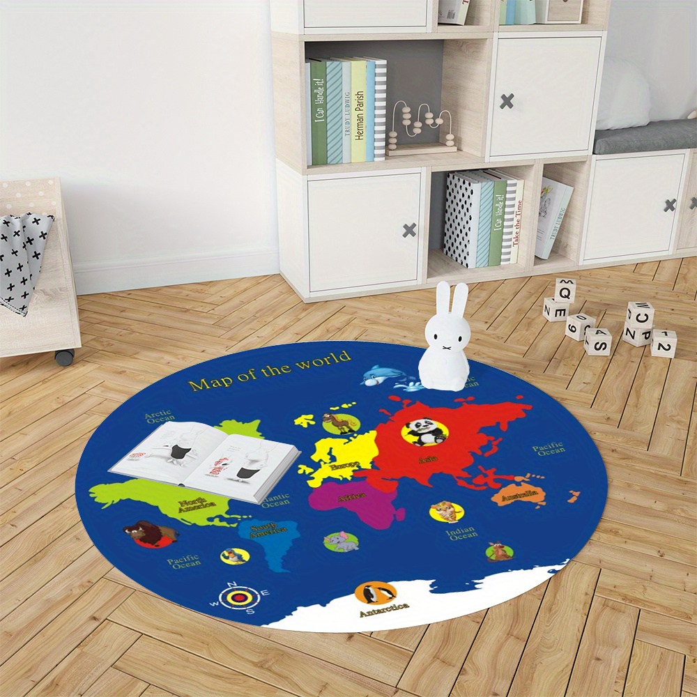 Wereldkaart rond tapijt flanel - Kids Education Nursery recensie en prijs