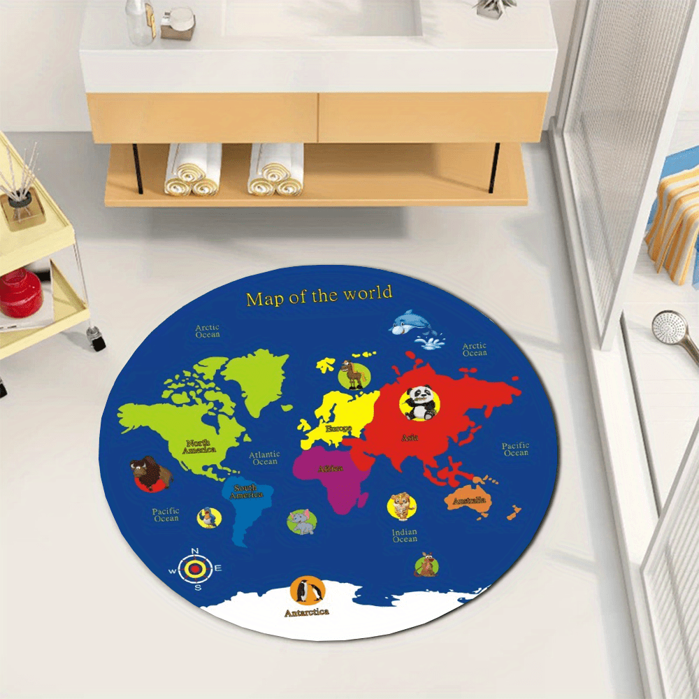 Wereldkaart rond tapijt flanel - Kids Education Nursery recensie en prijs