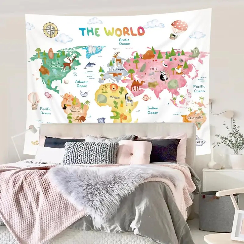 VIKAMA Kinderwereldkaart-wandt - Kids Education Nursery recensie en prijs