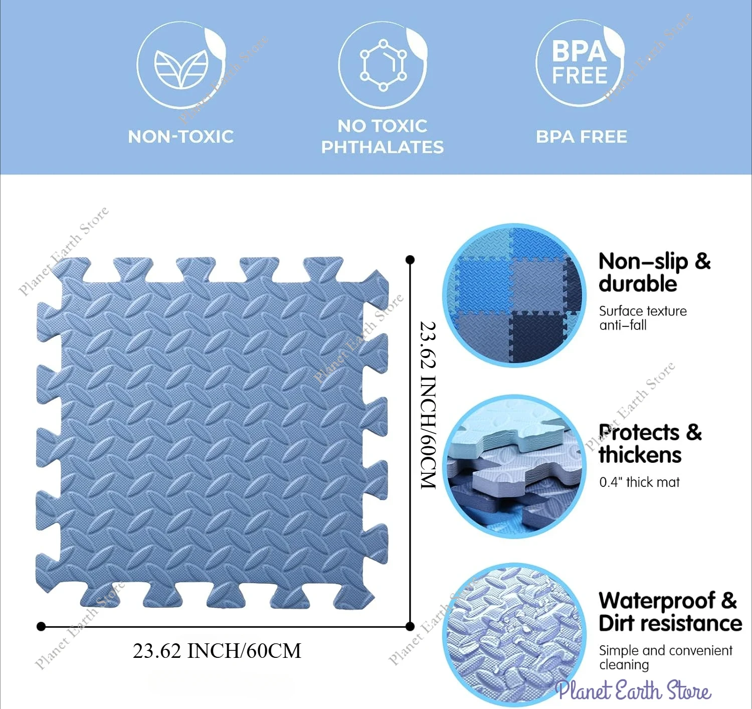 4/8PCS 60*60CM EVA Foam Tapijt - Kids Education Rug recensie en prijs